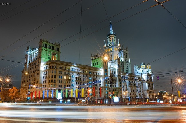 Огни ночной Москвы (58 фото)