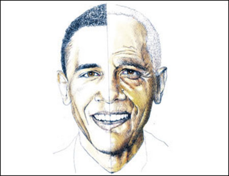 А газета The Washington Post попыталась предположить, как будет Барак Обама выглядеть года через четыре (или даже скорее лет через восемь).