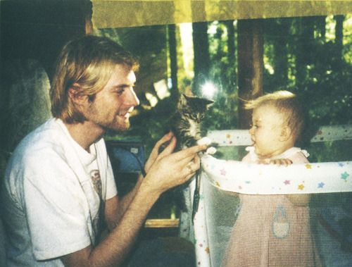 Kurt Cobain and his daughter
