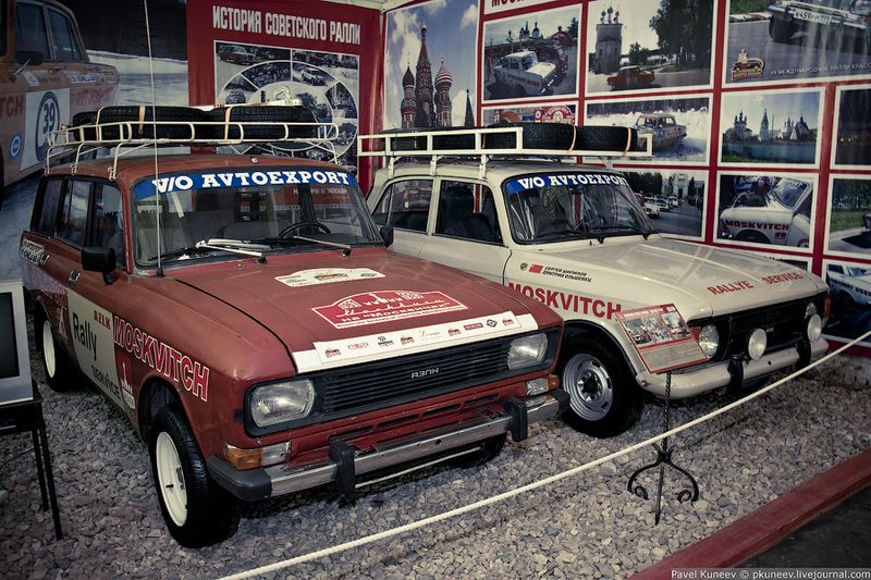 Автомобили технической службы команды Советское Ралли Москвич 2137 и ИЖ 412-028