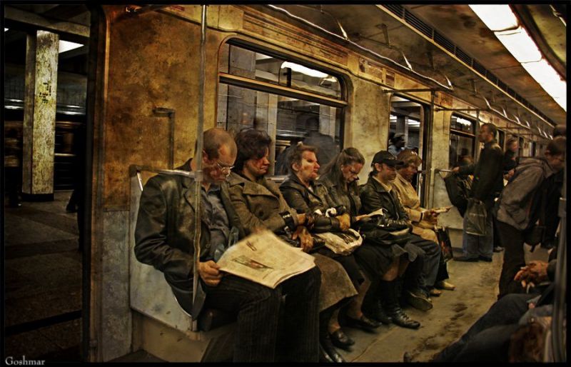 Утопия в метро (4 фото)