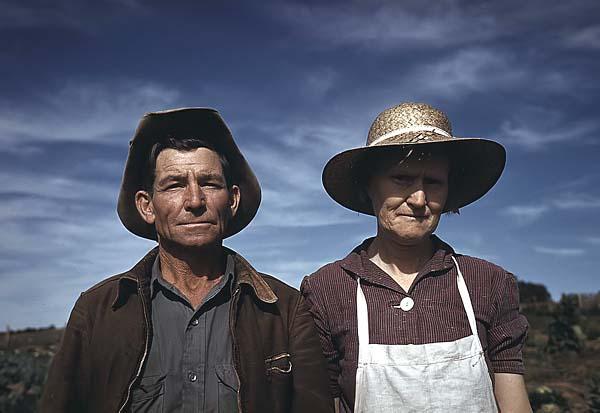 Фермер Джим Норрис с женой, Нью-Мехико.