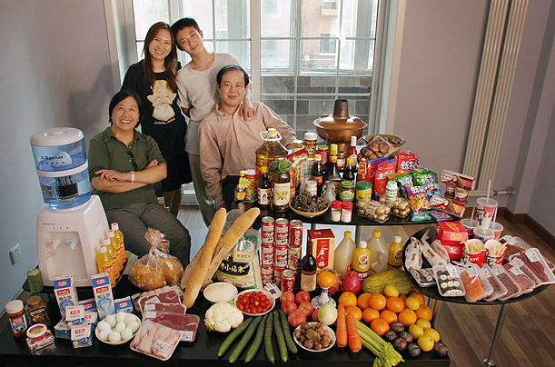 Китай. Семья Донг из Пекина.br/Расходы в неделю на еду: 1,233.76 Yuan или $155.06