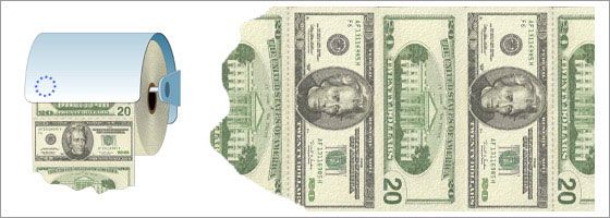Доллар - грязная вонючая бумажка :-)