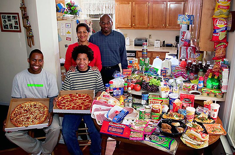 5) Соединенные Штаты Америки: Семья Ревис из Северной Каролины  Расходы на питание в течение одной недели: $ 341,98 Любимая еда: спагетти, картофель, курица с кунжутом