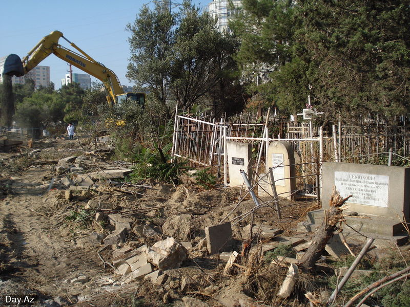 Уничтожение христианского кладбища в Баку