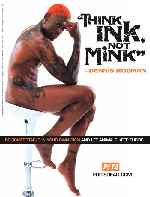 Деннис Родман (Dennis Rodman), также как и Steve-O, предпочитает носить чернила.