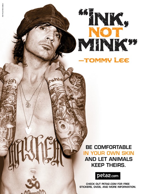 Томми Ли (Tommy Lee) в рекламе PETA 
